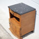 art deco bedside table, art deco nightstand wood and black marble, side table, sofa end