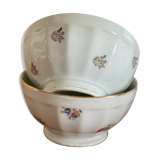 Deux bols fleurs et motifs dorés