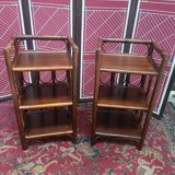 Pair of vintage rattan bedside tables