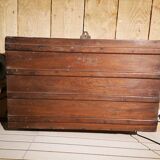 Old mahogany wooden trunk