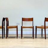 Danish chairs in teak and paper cord by Poul Volther (1960)