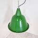 Large vintage industrial green enamel pendant lights, 1960s
