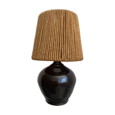 Lampe signée céramique et cordage vintage