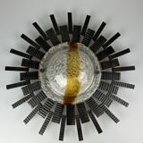 60s 70s Brutalist wall lamp wall light iron & glass by Honsel Leuchten