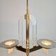 Vintage French Brass Acrylic Chandelier, 1970s