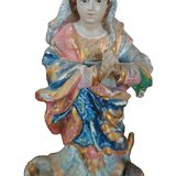 Antique small wooden sculpture, Immaculate Virgin, South America, 19th century