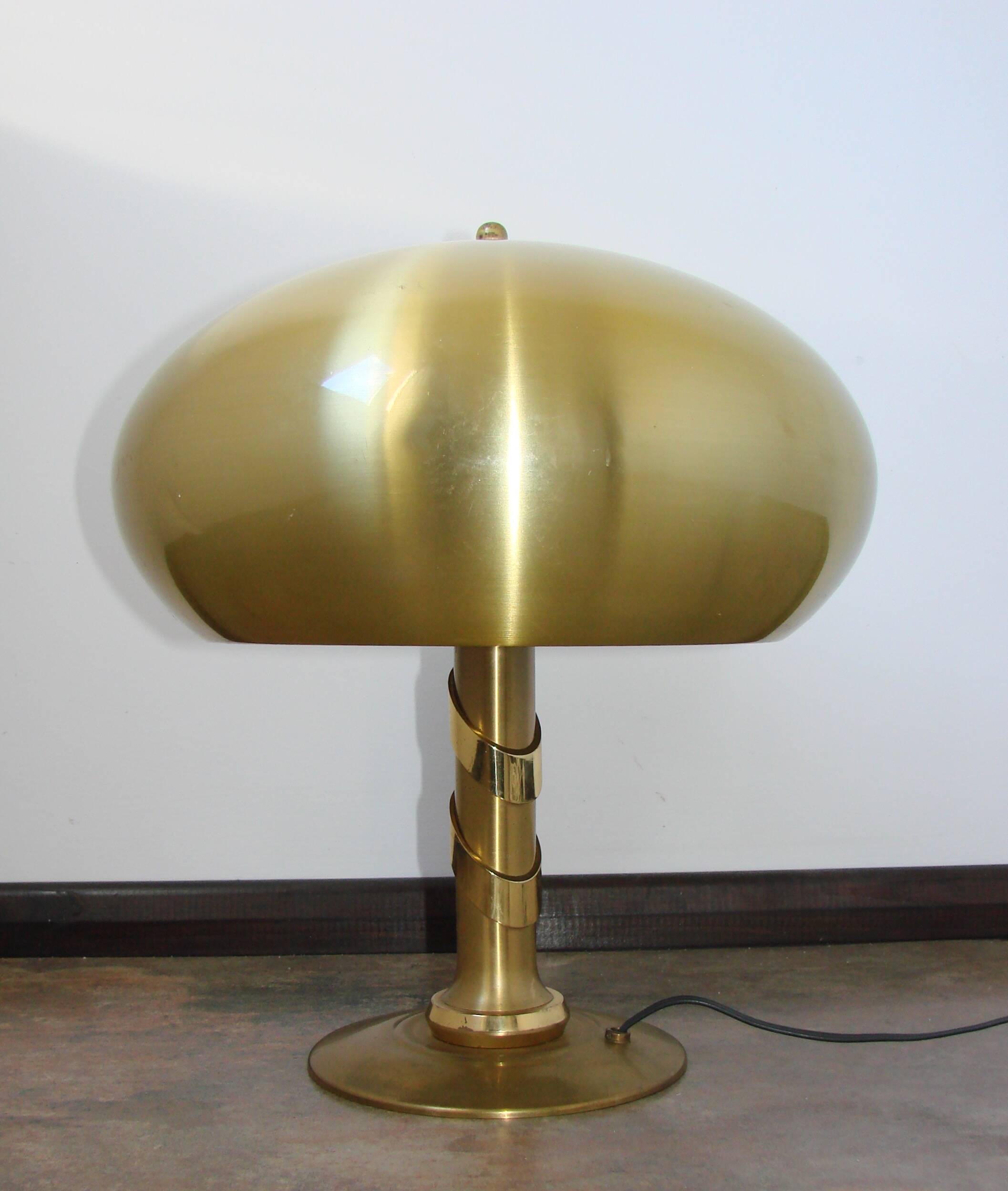“Mushroom” Table Lamp, Gold – 1970s, brass, 2x E27, vintage