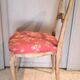 Wooden chair with varnished wood and red satin brocade fabric, 1920