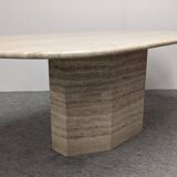 XL dining table in travertine, Italy circa 1970
