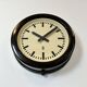 Large Industrial Brown Bakelite East German Wall Clock from GW, 1960s