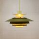Green Danish Pendant Lamp | Kurt Wiborg Verona, 1970s Mid-Century