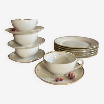 Dessert service: plates, cups and saucers