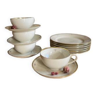 Dessert service: plates, cups and saucers