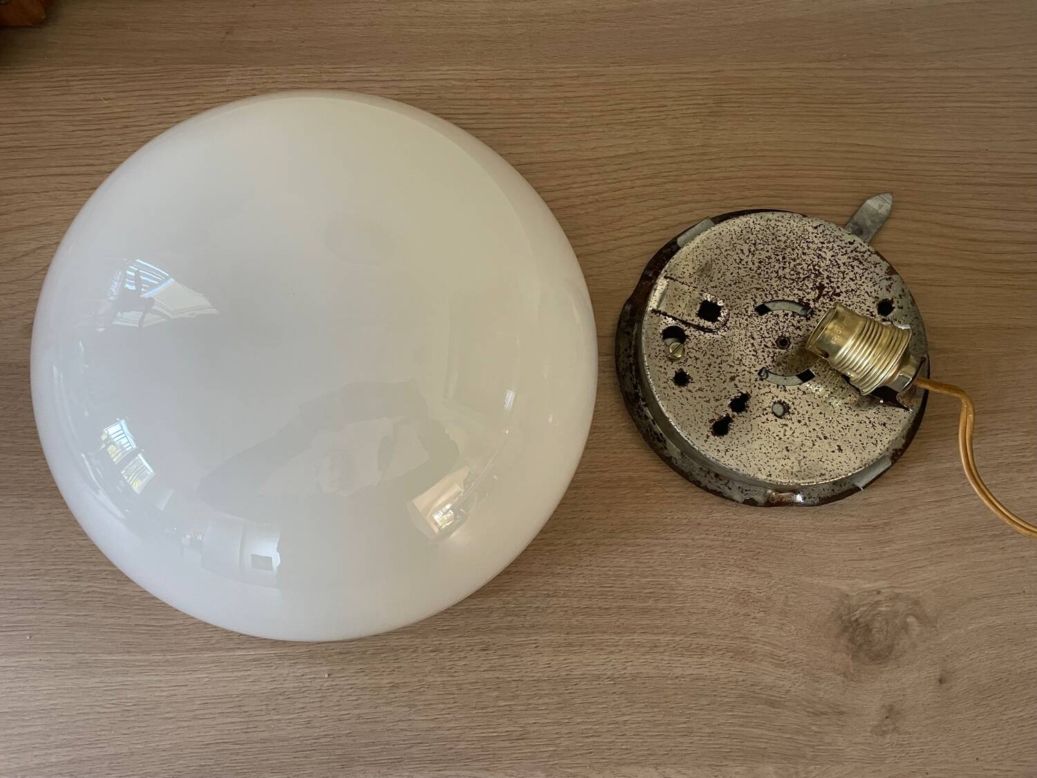 Vintage opaline wall or ceiling light 25cm