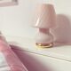Mushroom table lamp made of pale pink murano glass