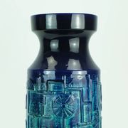 1960s bay keramik FLOOR VASE bodo mans decor 'narvik' blue and turquoise 956-45