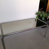 Glass and chrome coffee table