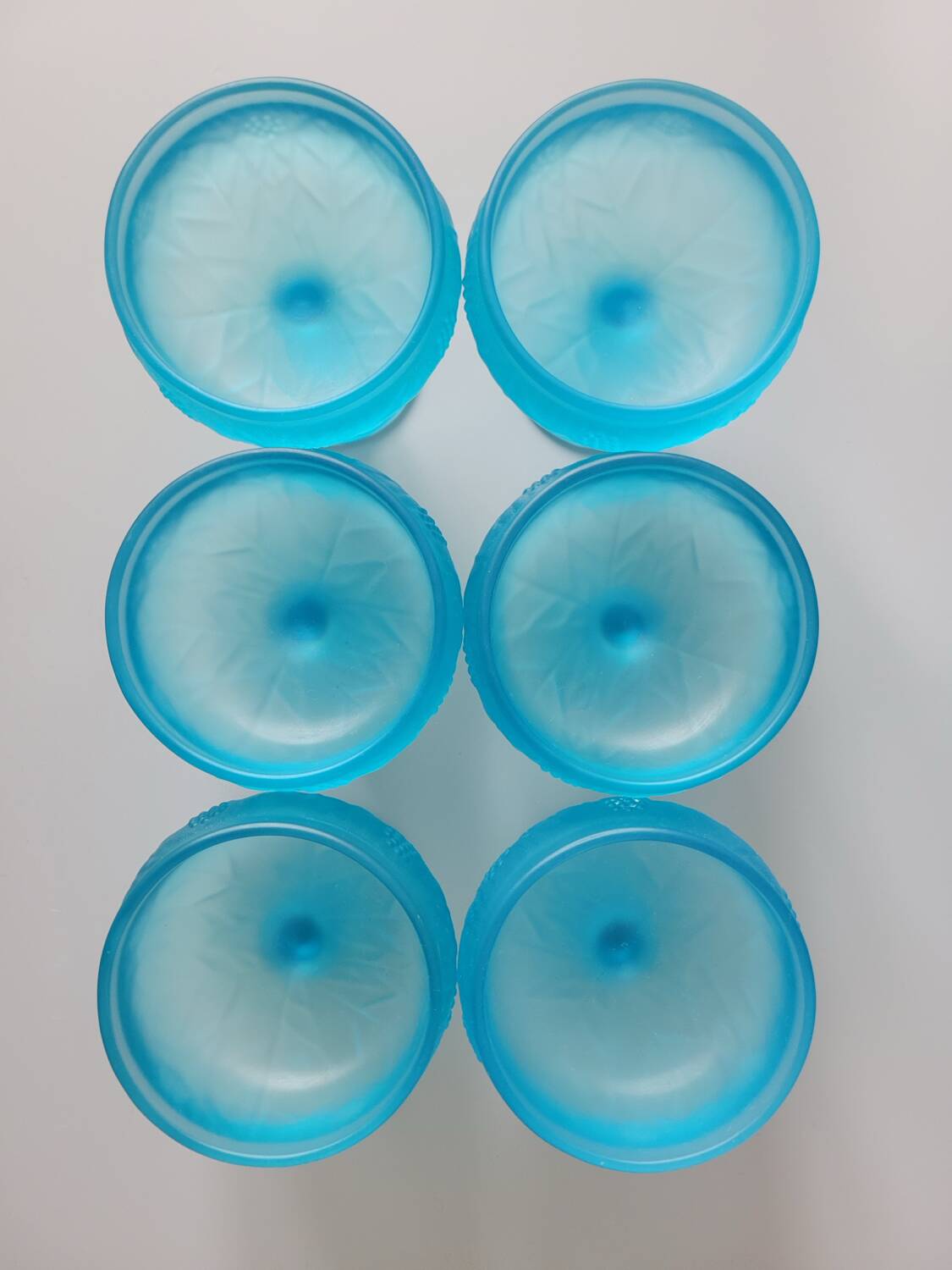 Frosted blue bowls
