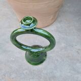 Tamegroute candle holder, Handmade ceramic enameled pottery, Authentic craftsmanship