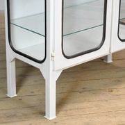 Vintage iron and glass medical cabinet, 1970s