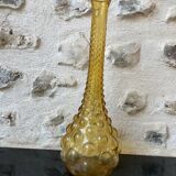 Amber-colored Empoli glass bottle/vase, 1970s