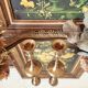 Duo of small brass candlesticks