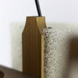 Pendant light in granite resin and wood, 1950s