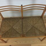 Wooden mulched modernist bench in 1950s