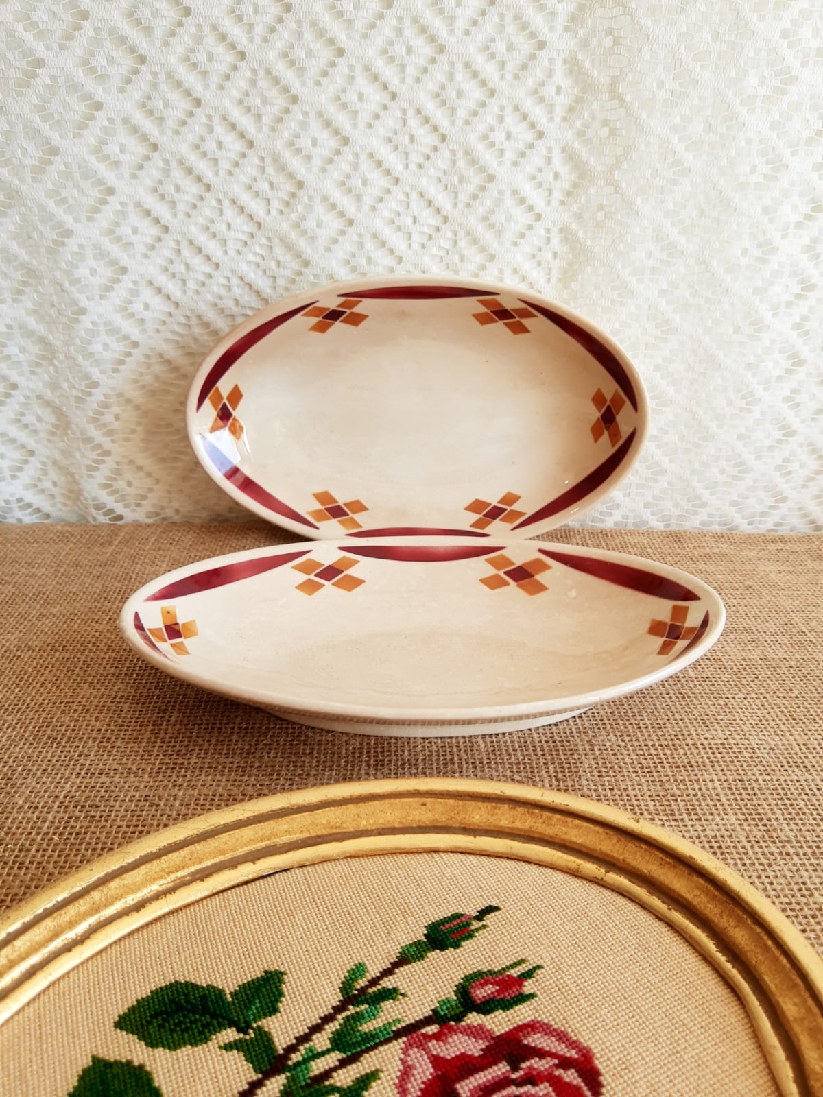 Set of 2 vintage Badonviller France Pornichet dishes