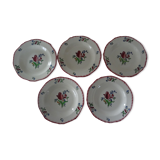 5 hollow plates faience de gien - model lorraine fleurs