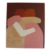 Peinture figurative minimaliste version burgundy "ne me quitte pas"
