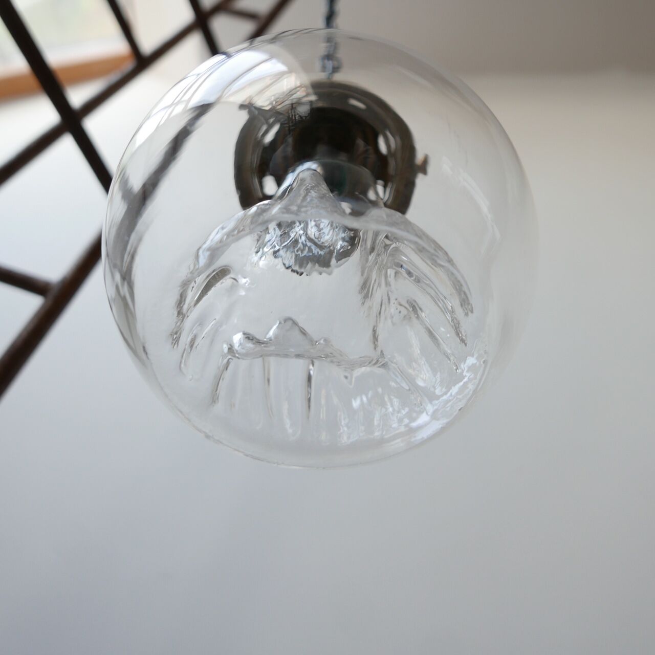 Mid-century italian blown glass 'mountain' pendant light