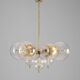 Glass and brass chandelier, Jaroslav Bejvl, 1970s, Czechoslovakia