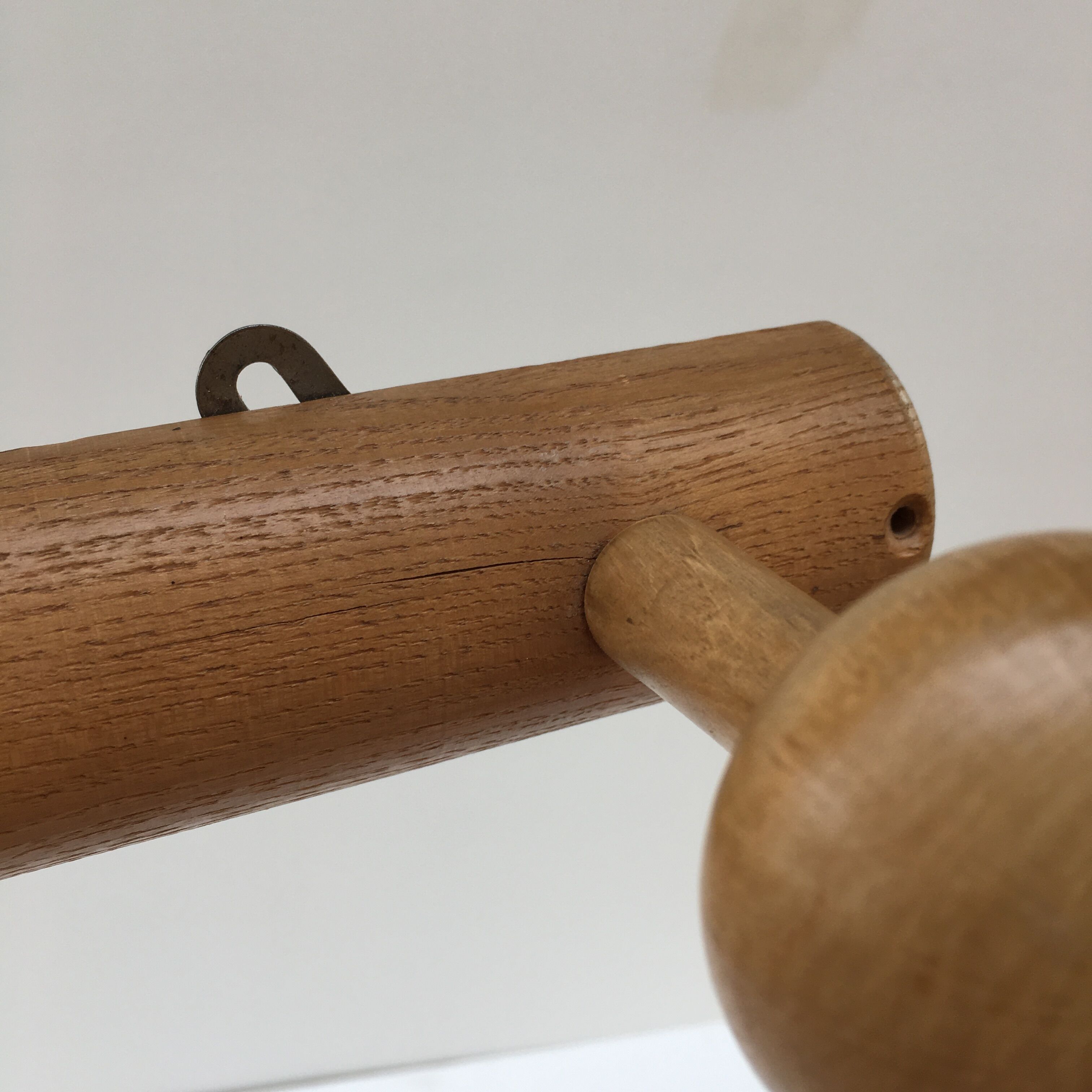 Vintage hook coat rack in solid wood