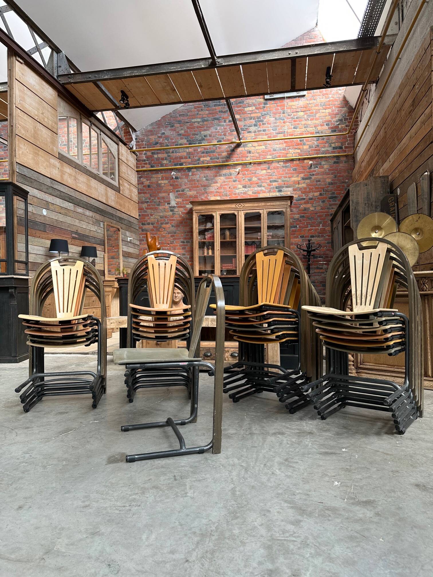 Set of 24 Baumann chairs from the 80s