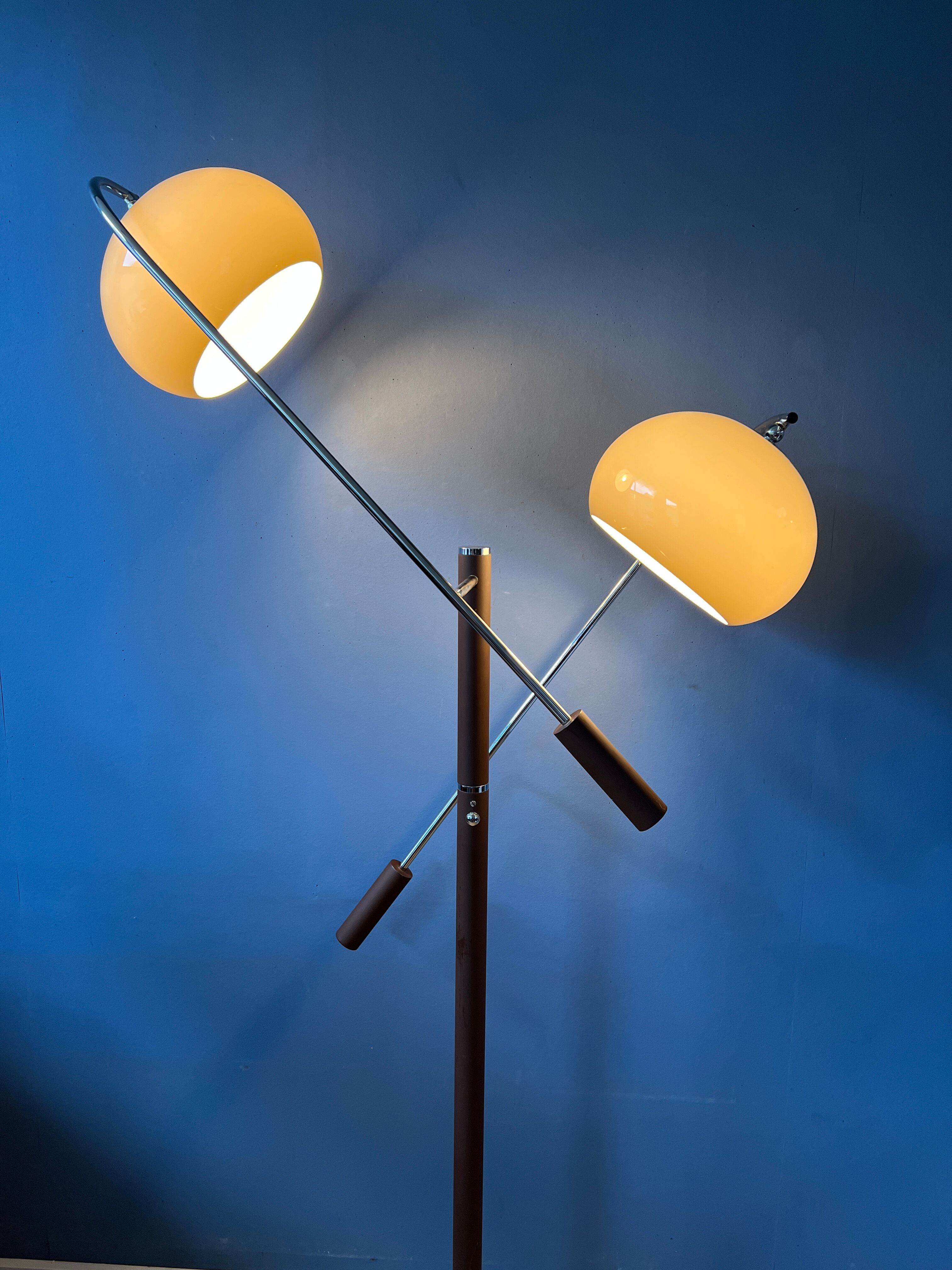 Vintage dijkstra mushroom swing arm space age floor lamp