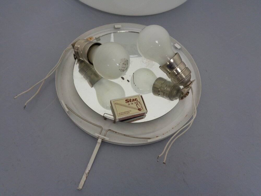 Large Bauhaus Opal Glass Ceiling Lamp by Zeiss Ikon, 1930s