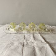 Set of 4 glasses - VMC Reims Arlequin champagne flutes - yellow decor
