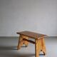 Rustic solid Karelian birch stool | Latvia | 1950s