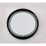 Round smoked glass wall mirror, Italy 1970s