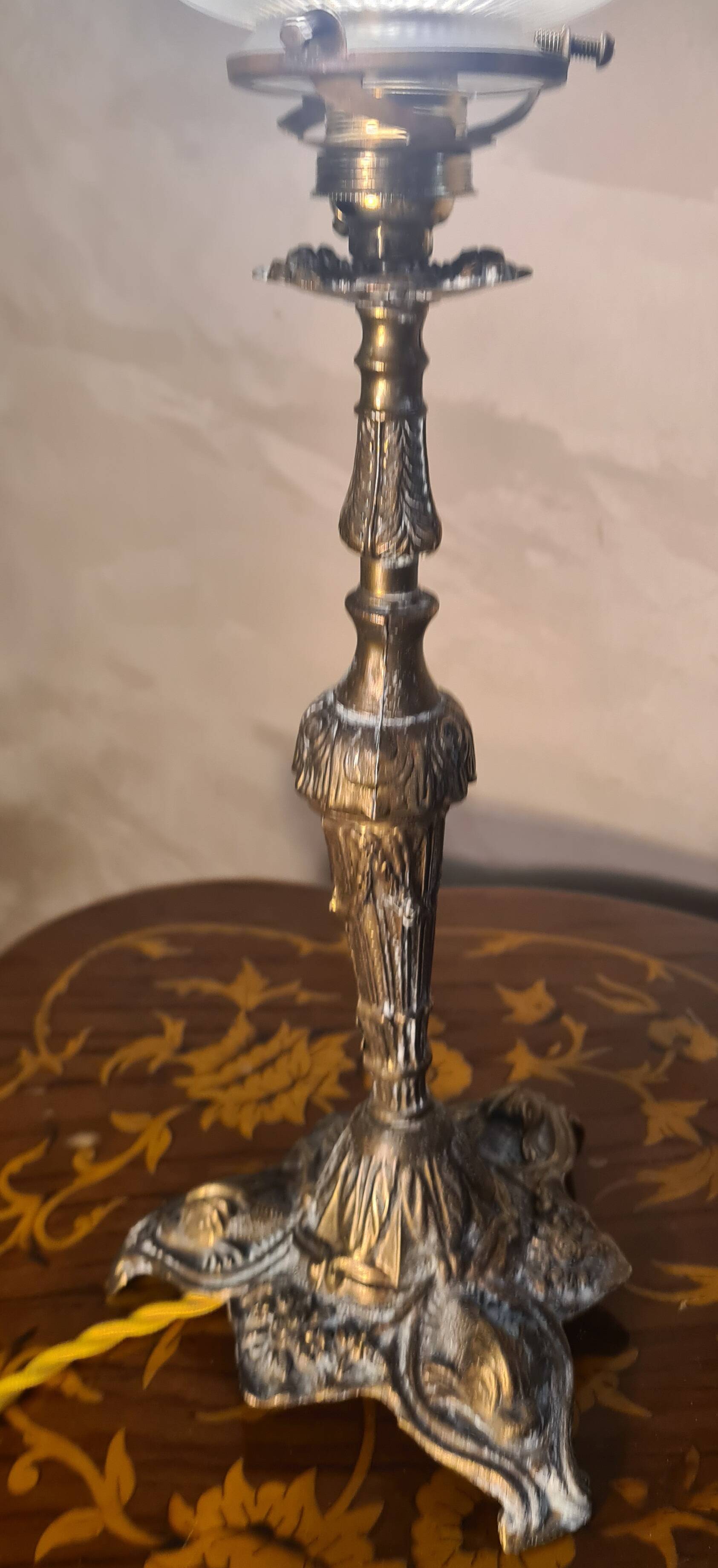 brass lamp Italy 39x17 beautiful antique tulip 1900