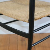 Vintage straw armchair Enrico Delmonte 1960