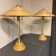 Vintage Pencil Reed table lamp set, Italy, 1970s