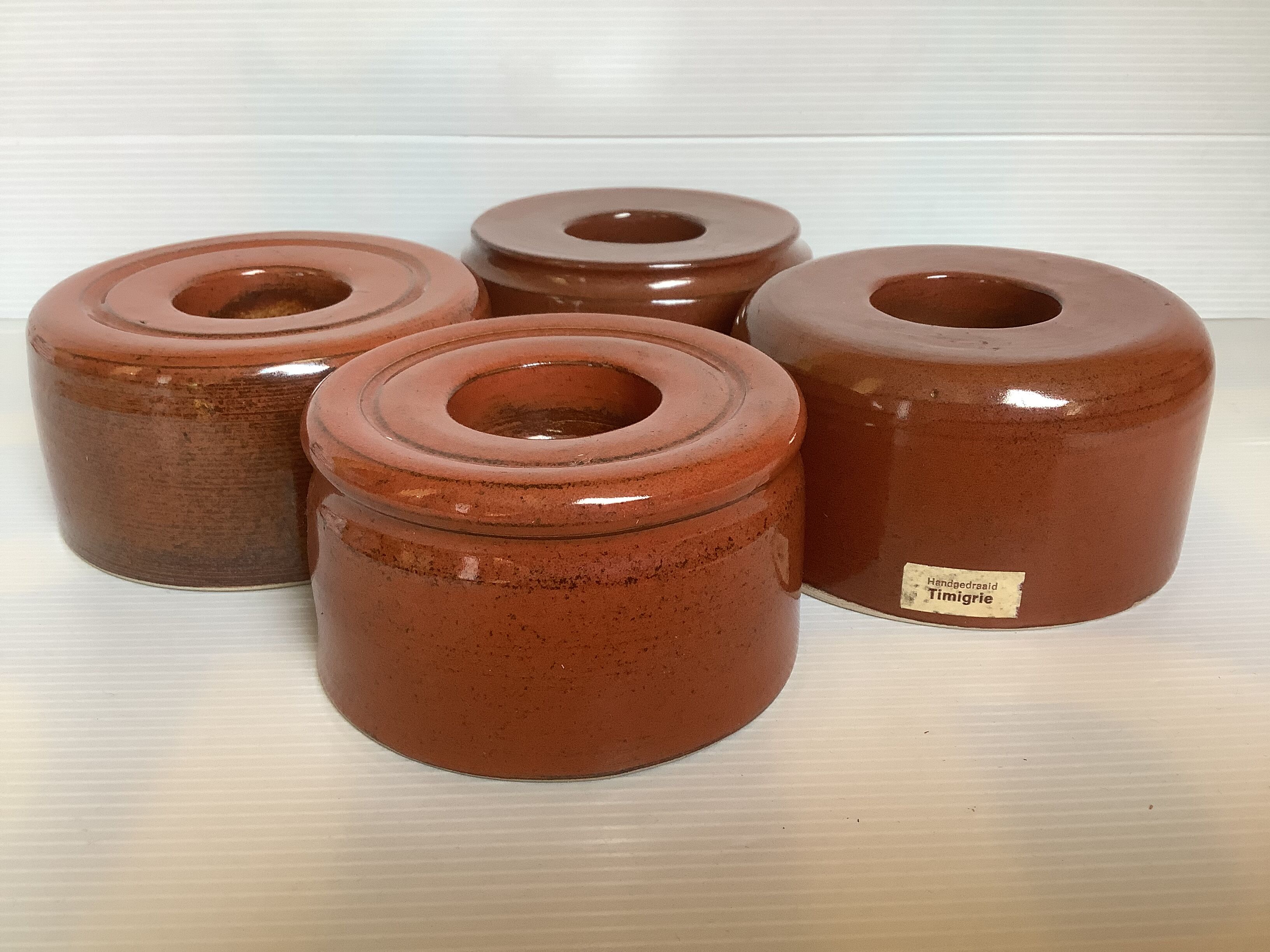 Four ceramic candlesticks AVV VVK Yser Tower Dixmude