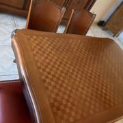Marquetry and sculpture table