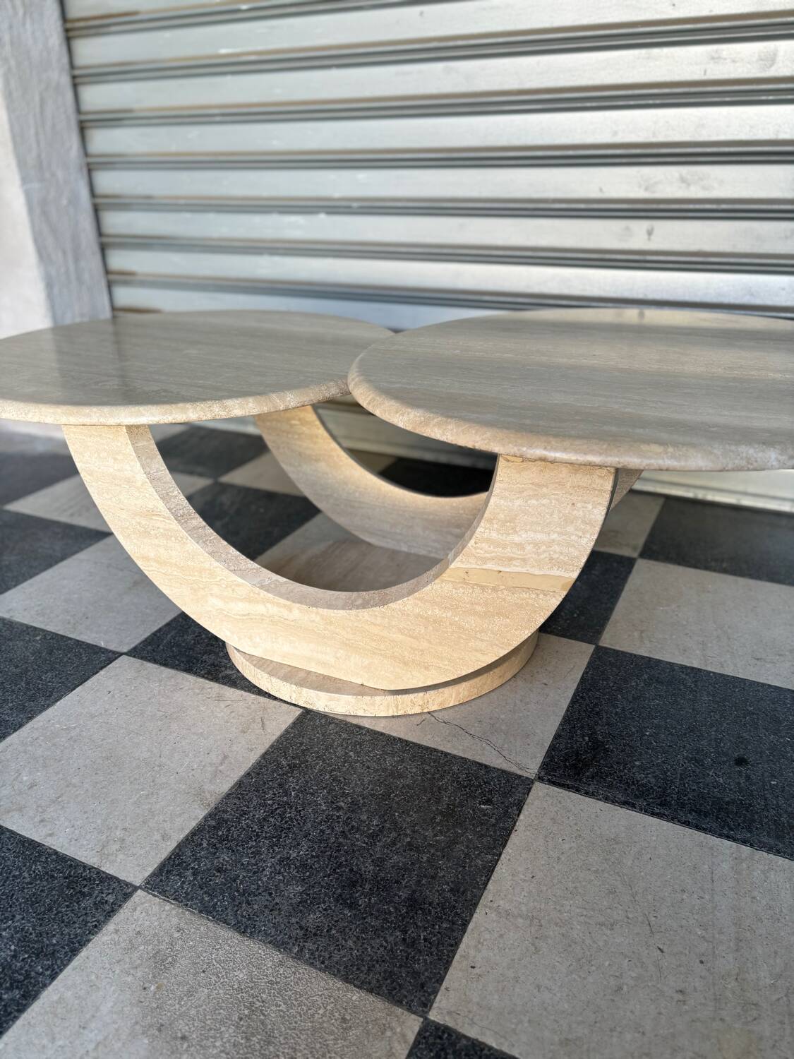 Italian travertine coffee table