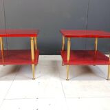 Pair of lacquered goatskin side tables by Aldo Tura, 1960s