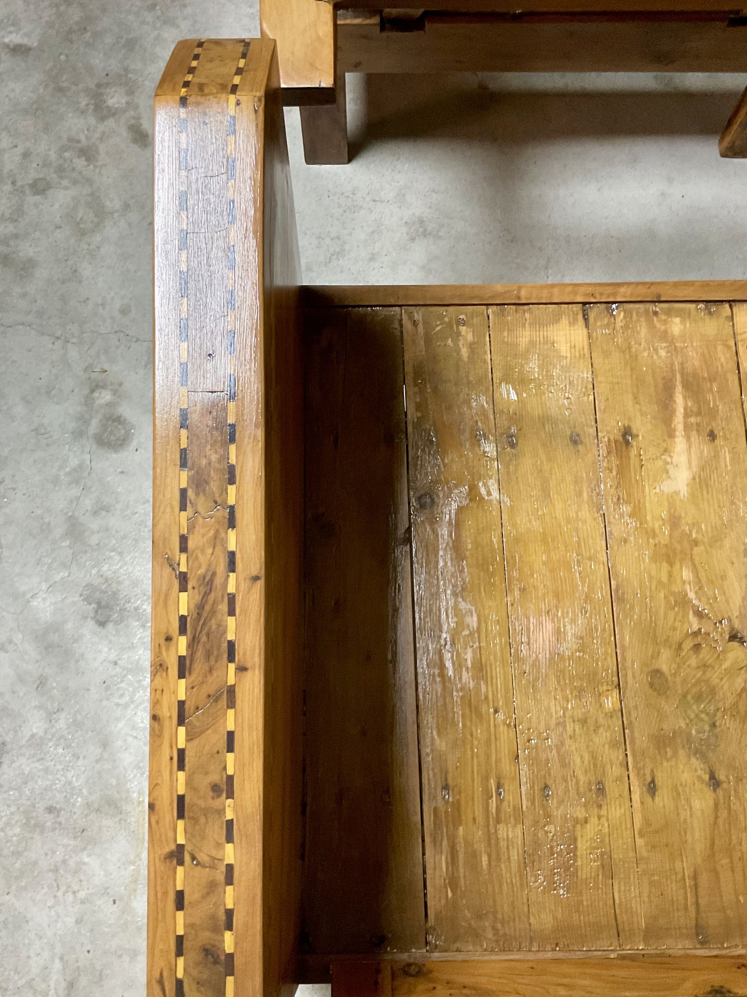 Fauteuils de véranda vintage en bois avec marqueterie incrustée 1930s
