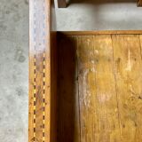 Vintage wooden veranda armchairs with inlaid marquetry 1930s