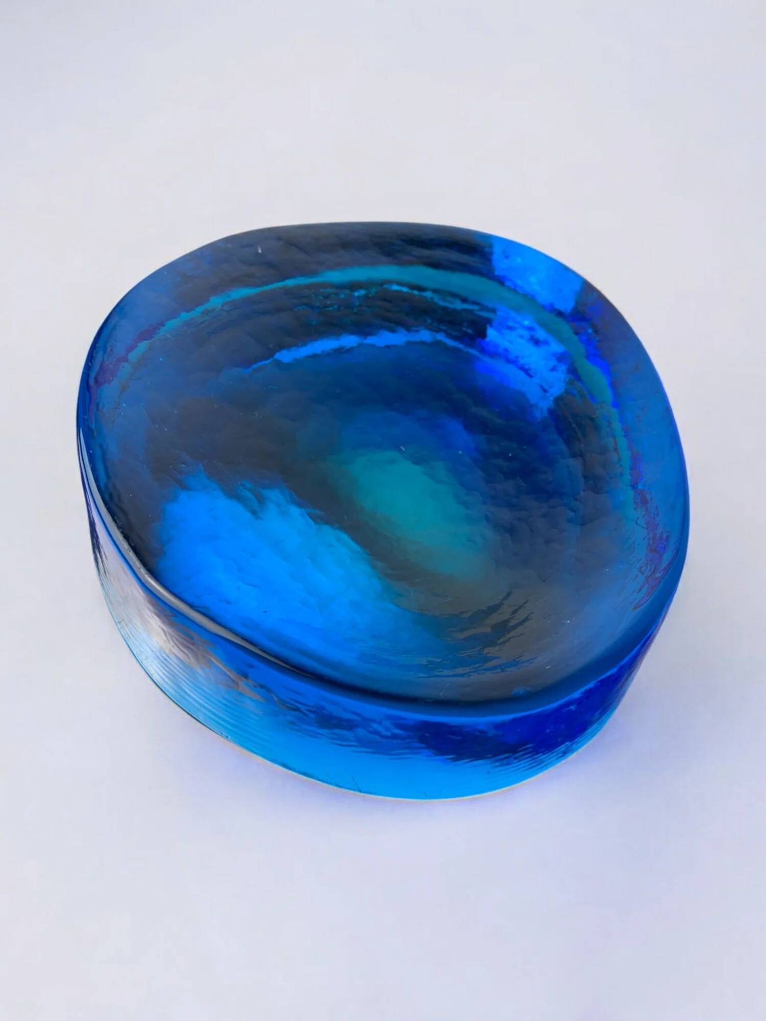 Cendrier bleu par V. Nason en verre de Murano, Italie, 1960